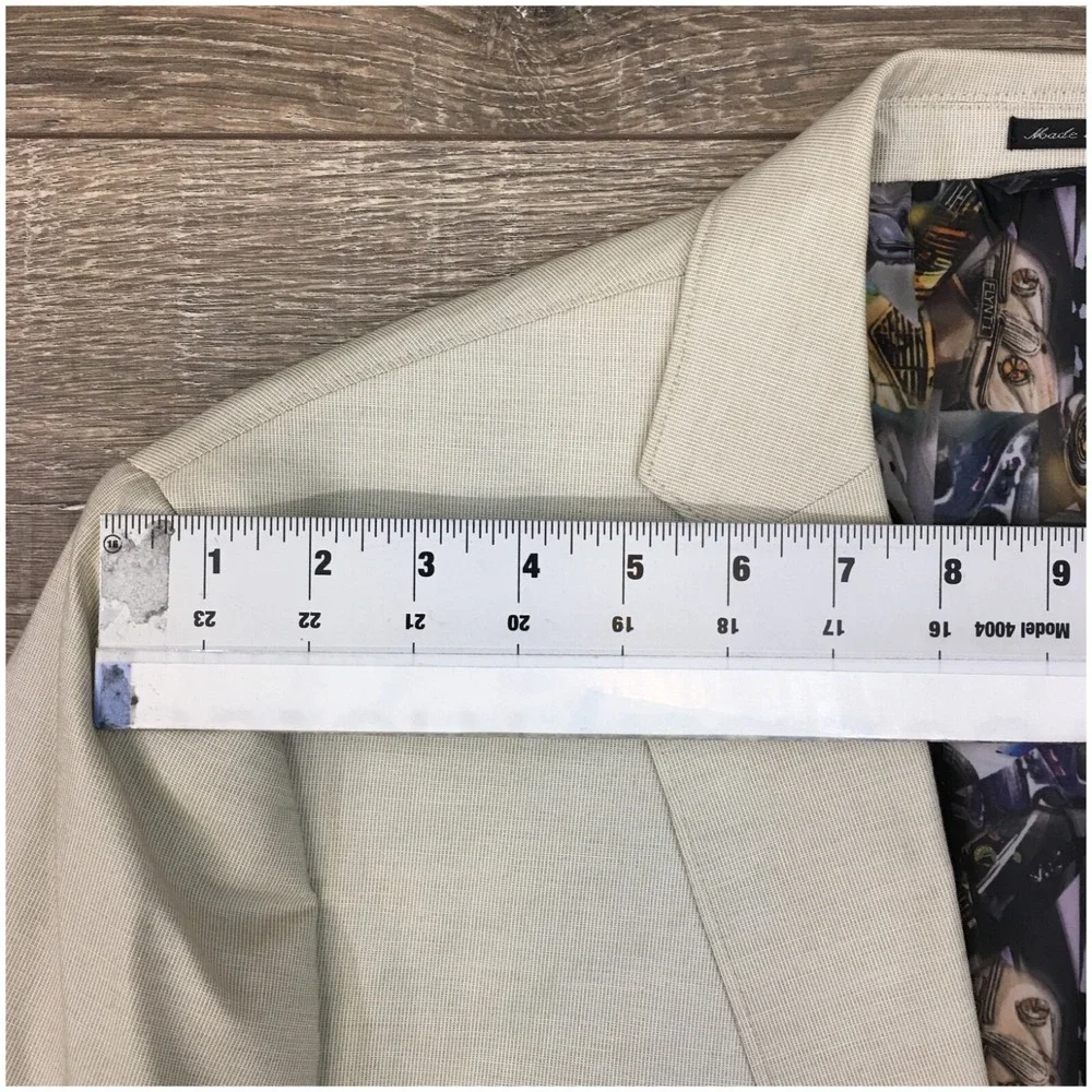 FLYNT Mens Blazer Sport Coat Casual Jacket‎ Size 44L Two Button Cotton Suit